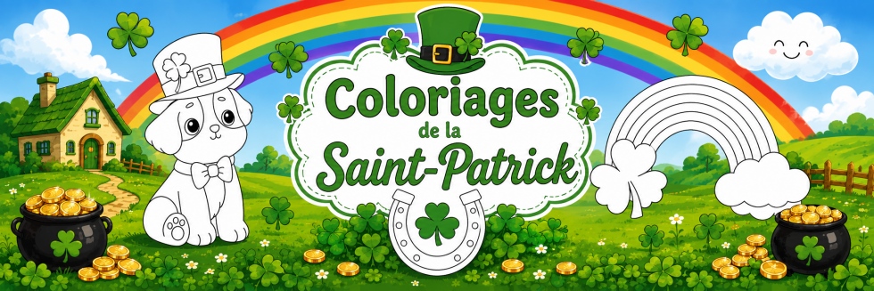 🍀Saint-Patrick - Coloriages gratuits pour les enfants !