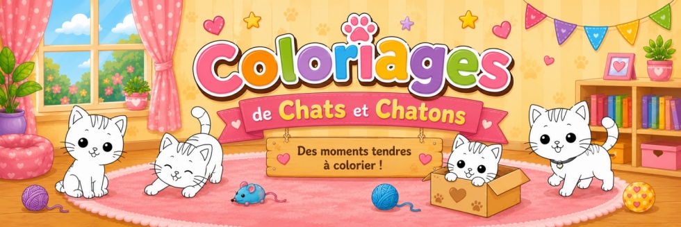 🐱Chats et chatons - Coloriages gratuits pour les enfants !
