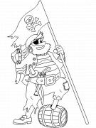 Pirate avec une jambe de bois - coloriage n° 10