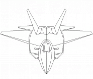 Avion de chasse militaire F-22 Raptor - coloriage n° 100
