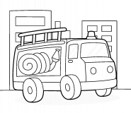 Petit camion de pompiers - coloriage n° 1015