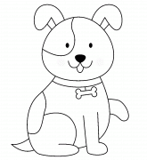 Petit chien rigolo - coloriage n° 1022