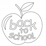 Pomme "Back to school" - coloriage n° 1026