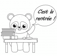 C'est la rentrée (dit le panda) - coloriage n° 1032