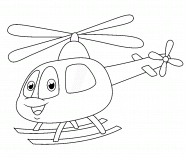 Hélicoptère avec de grands yeux - coloriage n° 1067