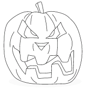 Citrouille d'Halloween furieuse - coloriage n° 1075