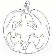 Citrouille d'Halloween effrayée - coloriage n° 1077
