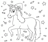 Licorne d'Halloween  - coloriage n° 1083