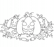 Citrouilles d'Halloween - coloriage n° 1084