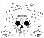 Crâne mexicain - coloriage n° 1086