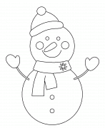 Bonhomme de neige souriant - coloriage n° 1095
