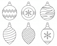 Boules de Noël - coloriage n° 1098