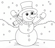 Joyeux Bonhomme De Neige - coloriage n° 1104