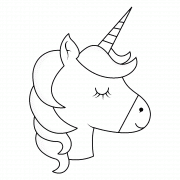 Tête d'une jolie licorne - coloriage n° 1114