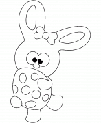 Lapine avec un oeuf de Pâques - coloriage n° 114