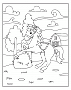 Cheval dans une ferme - coloriage n° 1140