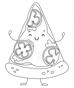 Part de Pizza rigolote - coloriage n° 1145