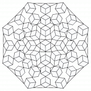 Mandala géométrique avec des cubes 3D - coloriage n° 1151