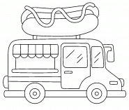 Foodtruck 3 : camion à Hot Dog - coloriage n° 1172