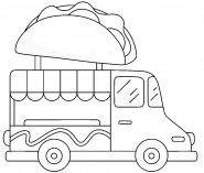 Food truck 4 : camion à Tacos - coloriage n° 1173