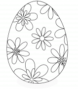 Oeuf de Pâques décoré de petites fleurs - coloriage n° 118