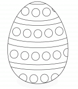 Oeuf de Pâques motif à pois oranges et jaunes - coloriage n° 119