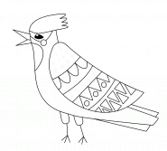 Oiseau stylisé et coloré - coloriage n° 1201