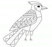 Oiseau stylisé (formes géométriques) - coloriage n° 1202