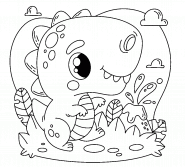 Bébé dinosaure rigolo - coloriage n° 1205