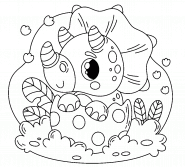 Bébé Tricératops - coloriage n° 1206