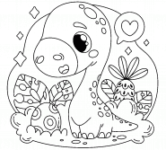 Bébé Brontosaure  - coloriage n° 1208