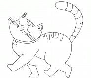 Chat qui marche fièrement  - coloriage n° 1222