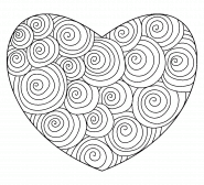Coeur mandala (avec des spirales) - coloriage n° 1244