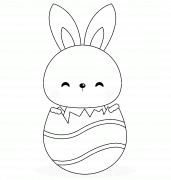 Lapin dans un œuf de Pâques - coloriage n° 1250