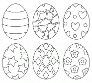 Oeufs de Pâques colorés - coloriage n° 1253