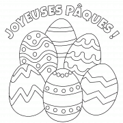 Joyeuses Pâques (avec des oeufs multicolores) - coloriage n° 1256