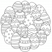 Oeufs de Pâques de toutes les couleurs - coloriage n° 1257