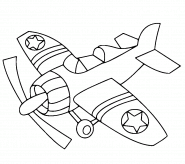 Avion à hélice - coloriage n° 1263