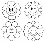  Fleurs Emojis - coloriage n° 1268