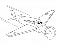 Avion à hélice rigolo - coloriage n° 1274