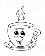 Tasse de café rigolote - coloriage n° 1285