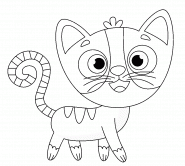 Chat aux yeux verts - coloriage n° 1303