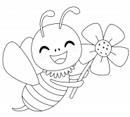 Abeille souriante - coloriage n° 1306