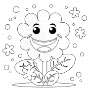 Fleur souriante - coloriage n° 1307