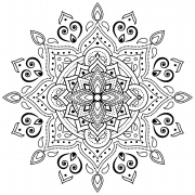 Mandala floral coloré - coloriage n° 1316