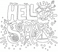 Hello Summer (bonjour l'été) - coloriage n° 1327