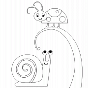 Un escargot et une coccinelle - coloriage n° 133