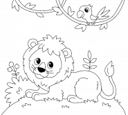 Lion dans la jungle - coloriage n° 1337