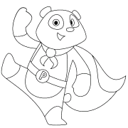 Panda Super Héro - coloriage n° 1345