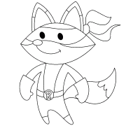 Renard Super Héro - coloriage n° 1346